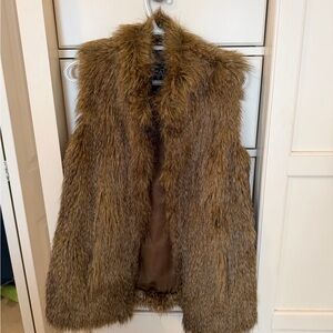 Rachel Zoe Faux Fur Vest in Tan